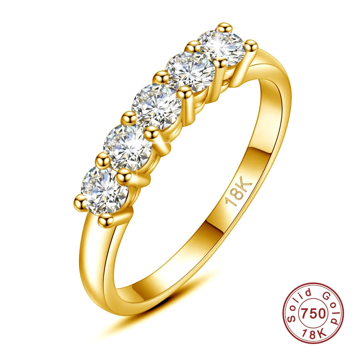 Bague Fiançailles Or 18K Moissanite Certifiée
