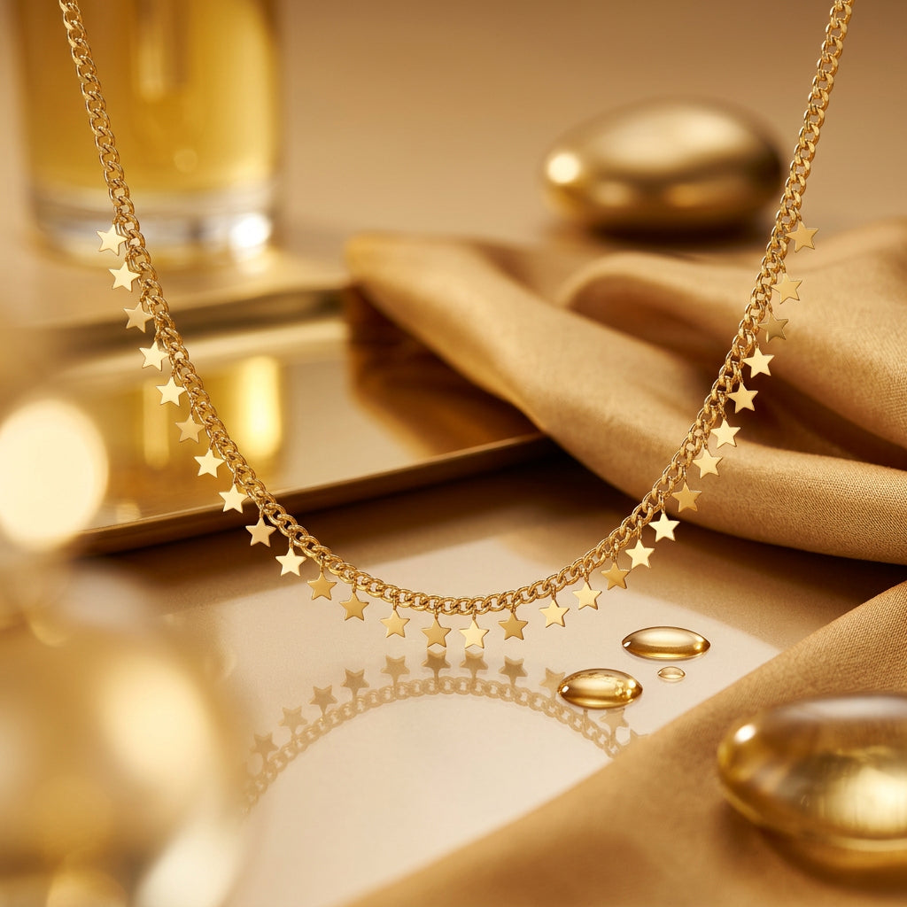 stainless steel necklace stars 