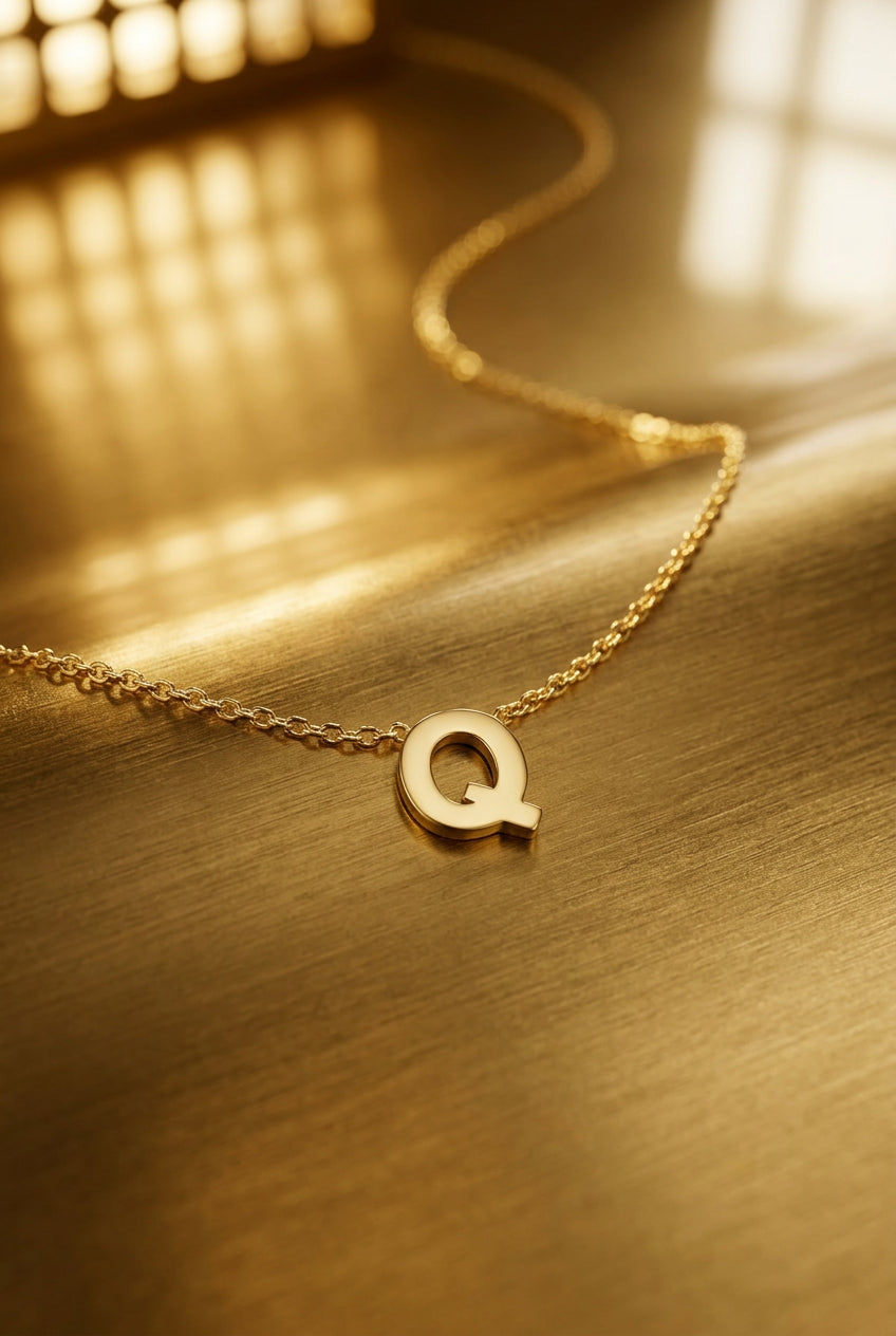 stainless steel necklace initial c 