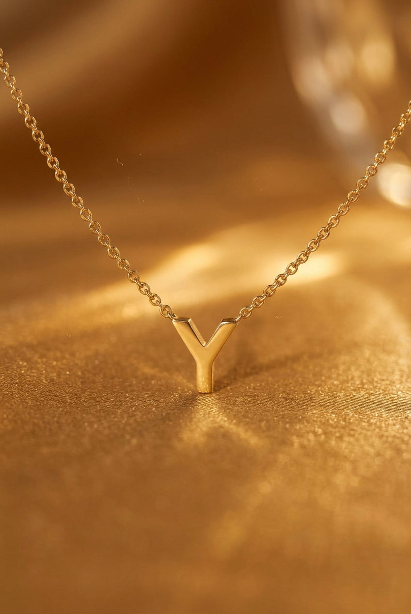 stainless steel necklace initial c 