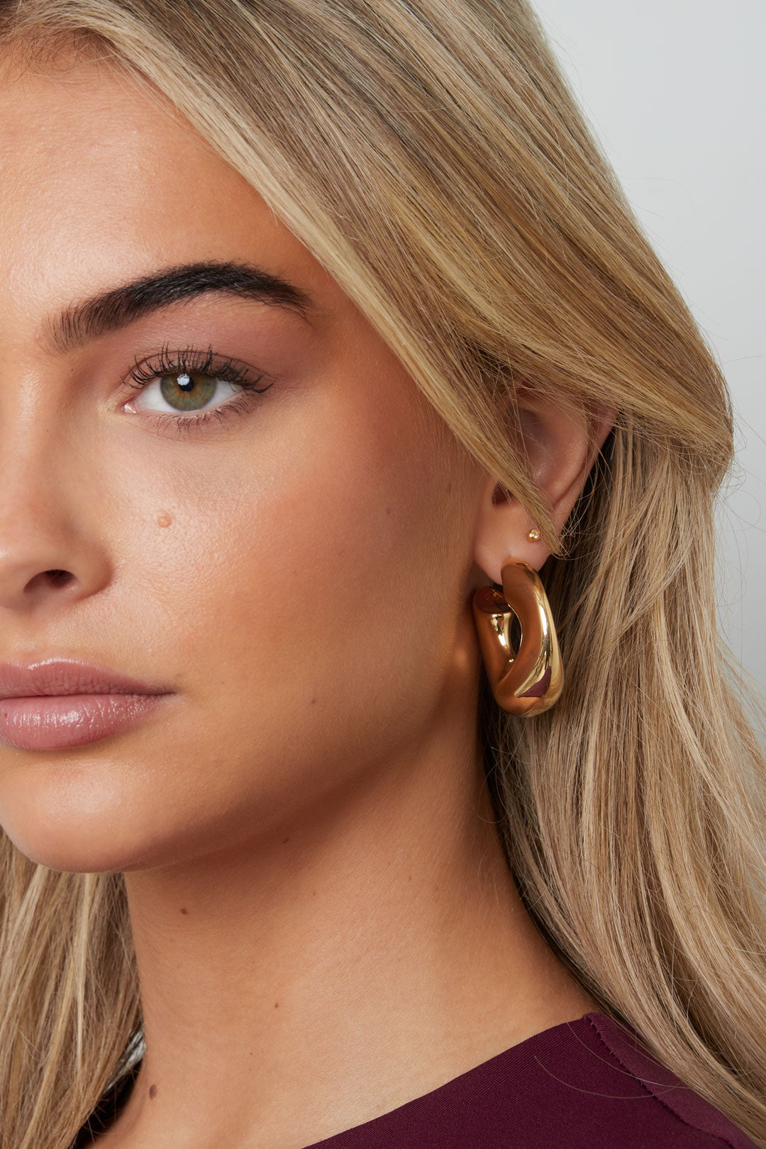 Stainless Steel Hoop Earrings circle Casual Daily Simple Series Women's jewelry