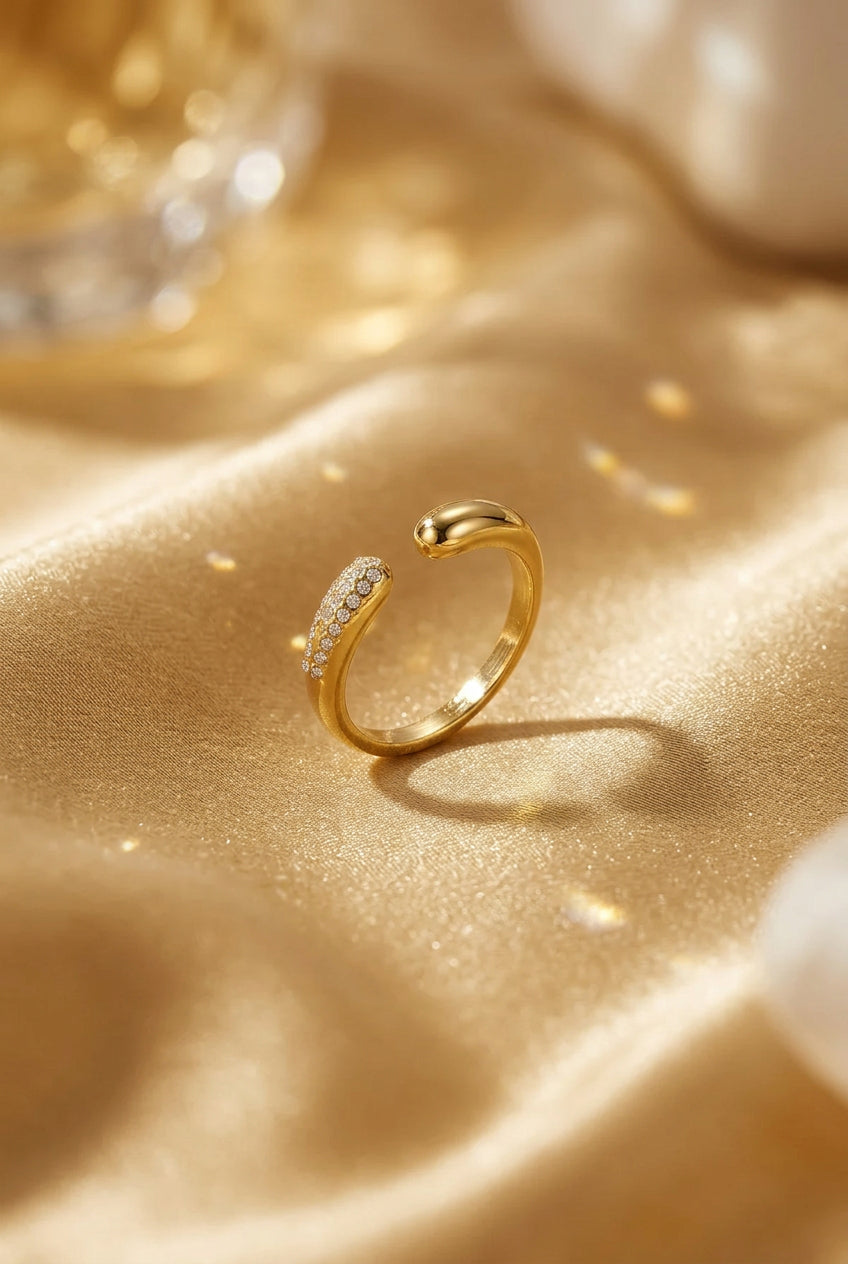 14K Gold Plated Stainless Steel Minimalist Rings Circle Casual Daily Simple Series Women's jewelry