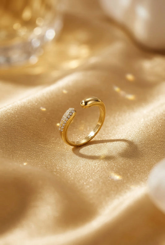 14K Gold Plated Stainless Steel Minimalist Rings Circle Casual Daily Simple Series Women's jewelry