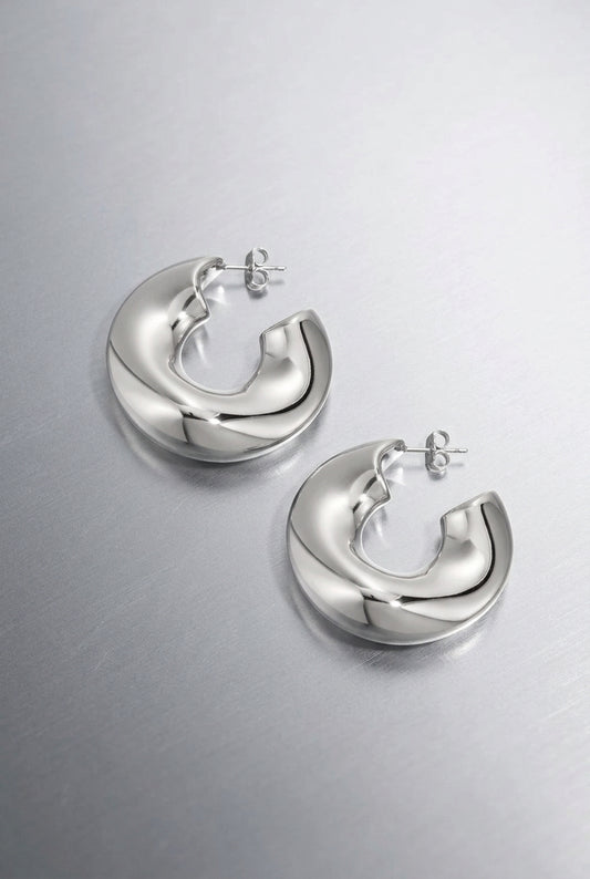 Stainless Steel Hoop Earrings circle Casual Daily Simple Series Women's jewelry