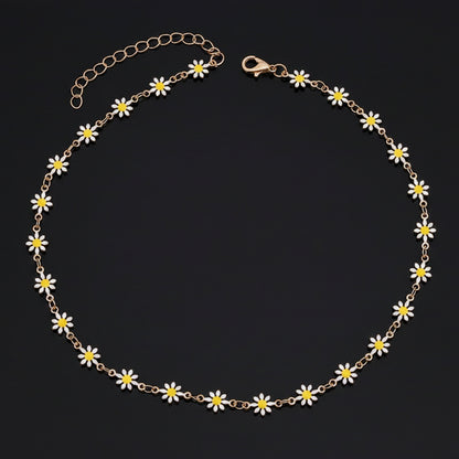 Collier Ras-de-Cou Marguerite Fleurie – Plaqué Argent