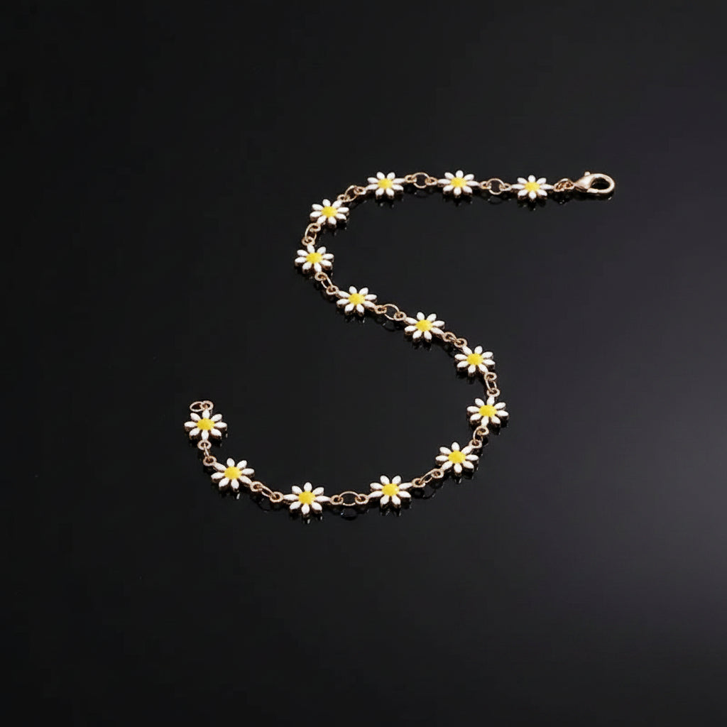 Collier Ras-de-Cou Marguerite Fleurie – Plaqué Argent