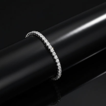 Bracelet Tennis Moissanite 1.8ct-9ct - Argent 925 Plaqué Or Blanc 18K -5mm- Bracelet Ajustable Femme