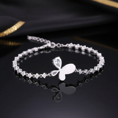 Bracelet Papillon & Coquillage Pavé Zircon – Chaîne Délicate