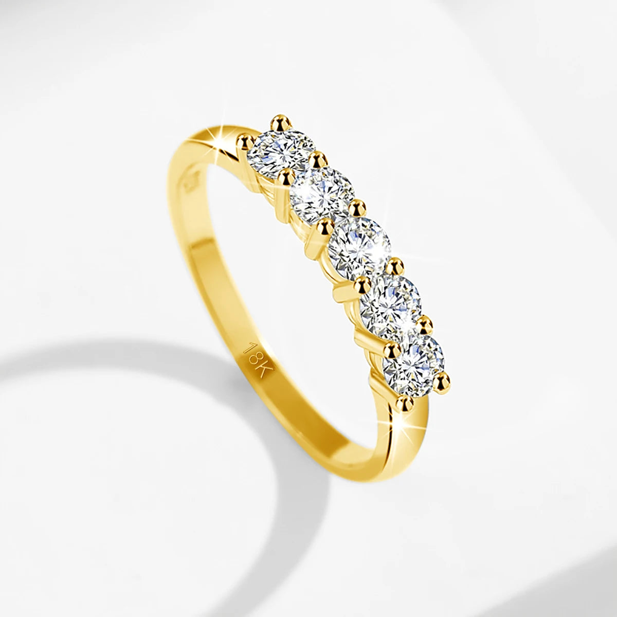 Bague Fiançailles Or 18K Moissanite Certifiée