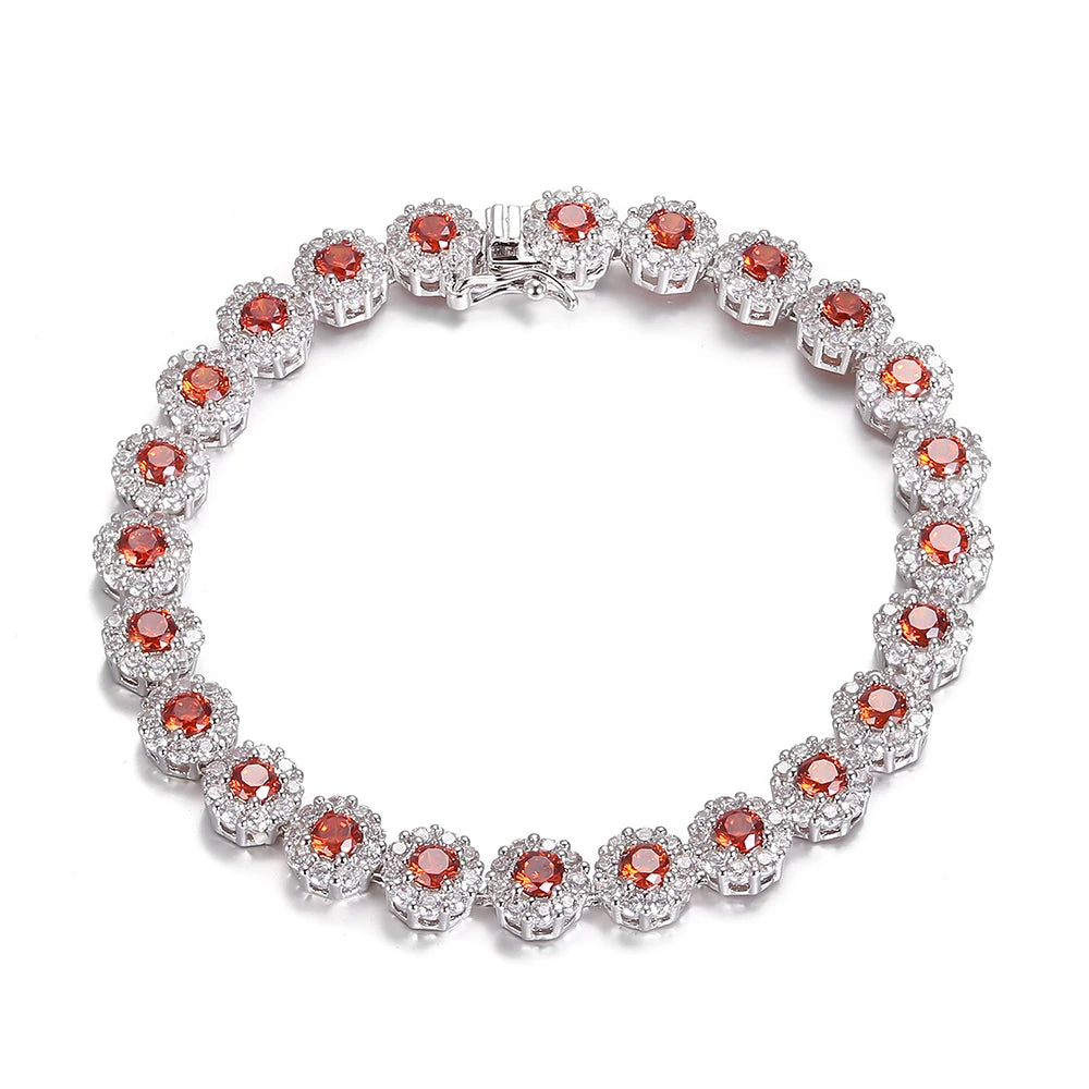 Bracelet Tennis Argent 925 Plaqué - Zircone Cubique Cristal - Bijou Élégant Femme