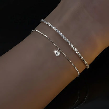 Lot de 6 Bracelets Femme Argent 925 Strass - Charme Ciel Étoilé Coréen Luxe