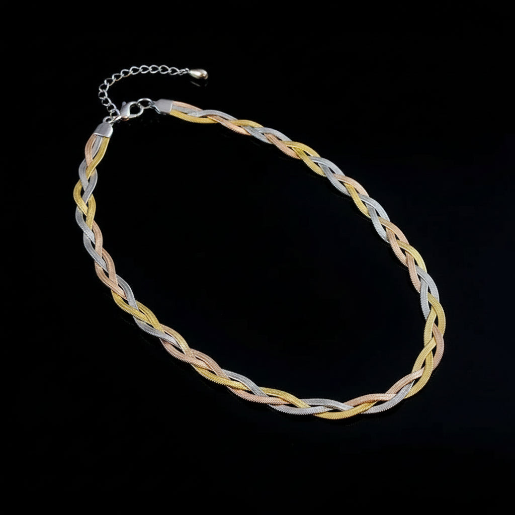 Ensemble 3 en 1 Chaîne Serpent Acier 316L - Collier et Bracelets Waterproof Femme