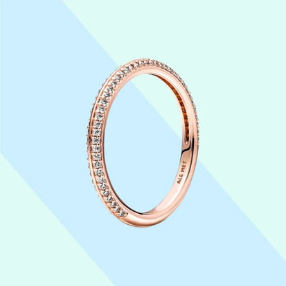 New Hot 925 Silver Colorful Timeless Pavé Triple-row Rings Wedding Diy Charm Luxury DIY Jewelry Gifts