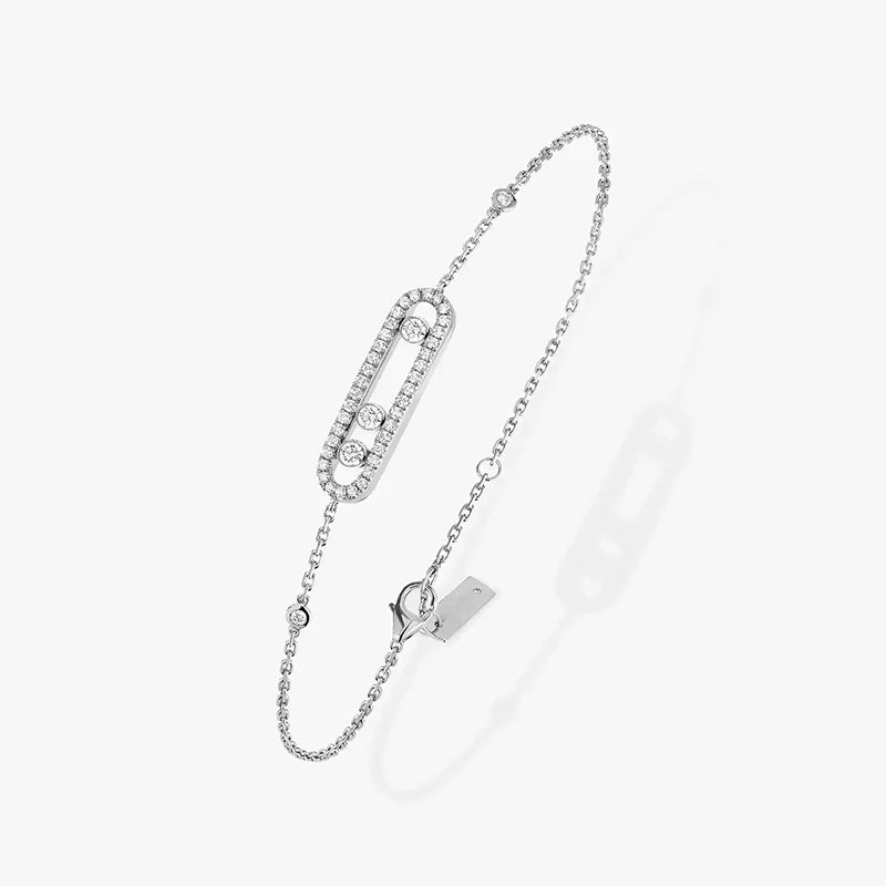 Bracelet MOVE Pierre Coulissante Argent 925 - Bijou Femme Élégant Cadeau Saint-Valentin