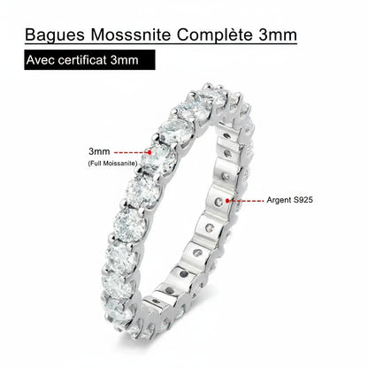 Bague Serenity en Moissanite 3mm - Argent 925 Plaqué Or 18K
