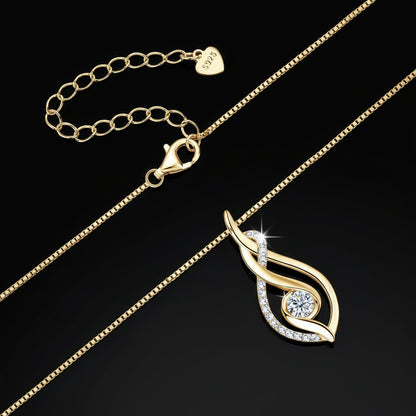 Collier Moissanite 0.43ct  Plaqué Or 18K - Pendentif Torsadé Choker Certifié GRA