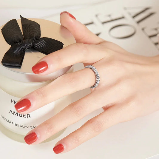 Bague Serenity en Moissanite 3mm - Argent 925 Plaqué Or 18K