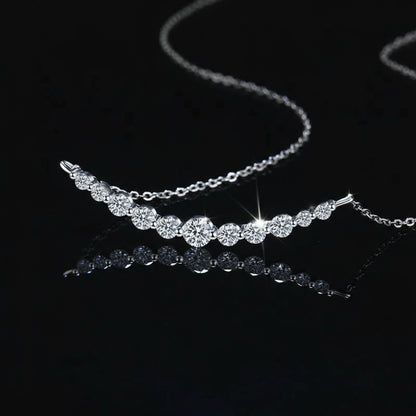 Collier Argent 925 Moissanite 1.1ct - Pendentif Brillant Femme Certifié GRA