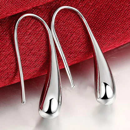 Boucles d'Oreilles Créoles Goutte d'Eau Argent 925 - Bijou Mariage Femme Élégant