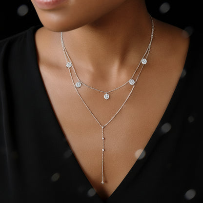 Collier Tennis Moissanite 2.5-5CT Argent 925 Sterling - Sertissage Bezel 5-6.5mm - Bijou Femme Luxe