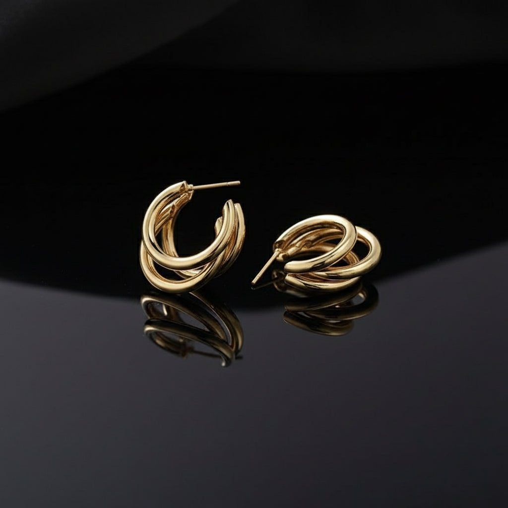 Créoles Acier Inoxydable Larges - Boucles d'Oreilles Rondes Tendance Femme