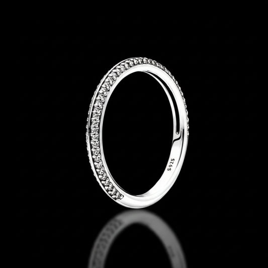 Bague Argent 925 Pavé Triple-Rang Coloré - Élégance Intemporelle