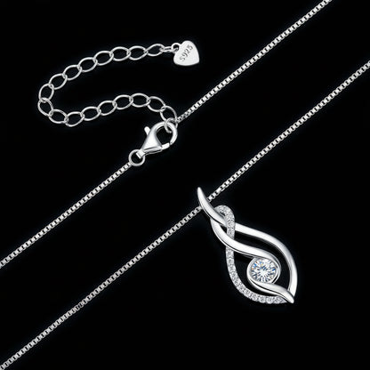 Collier Moissanite Argent 925  - Pendentif Torsadé Choker Certifié GRA Femme