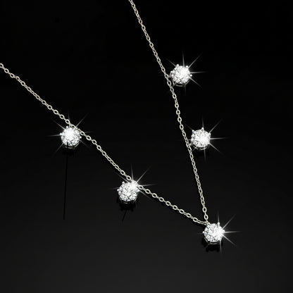 Collier Tennis Moissanite 2.5-5CT Argent 925 Sterling - Sertissage Bezel 5-6.5mm - Bijou Femme Luxe