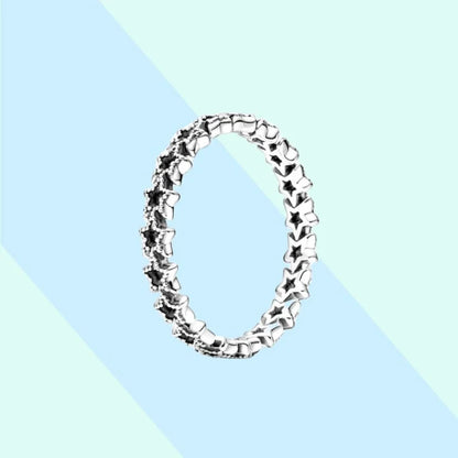 New Hot 925 Silver Colorful Timeless Pavé Triple-row Rings Wedding Diy Charm Luxury DIY Jewelry Gifts