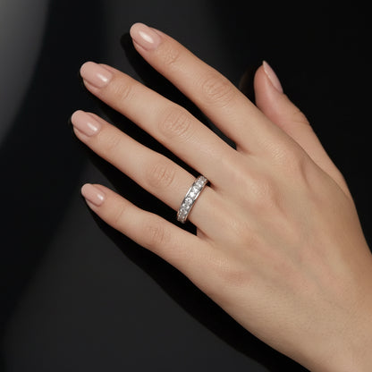 Alliance Éternité Rangée Complète — Moissanite D VVS1 0,84ct | Argent 925 | Serti Canal