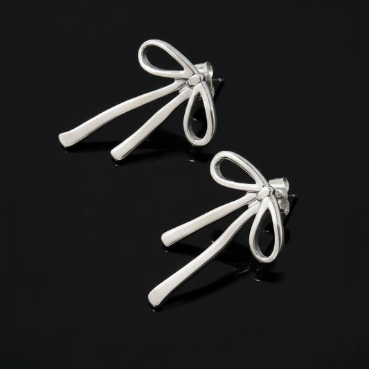 Boucles d'Oreilles Puces Nœud Papillon inoxydable 316L - Waterproof Statement Femme