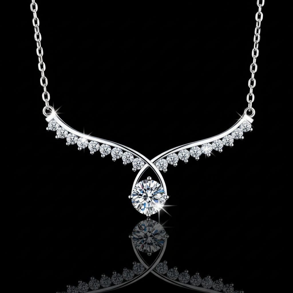 Collier Pendentif Ailes d'Ange Moissanite Argent 925 pour Femme