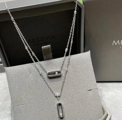 Collier Pendentif Zircon Forme O - Plaqué Or