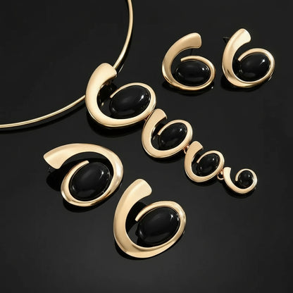 Set Bijoux Luxe Femme - Collier Choker et Ear Cuff Strass Noirs