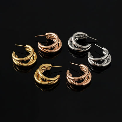 Créoles Acier Inoxydable Larges - Boucles d'Oreilles Rondes Tendance Femme