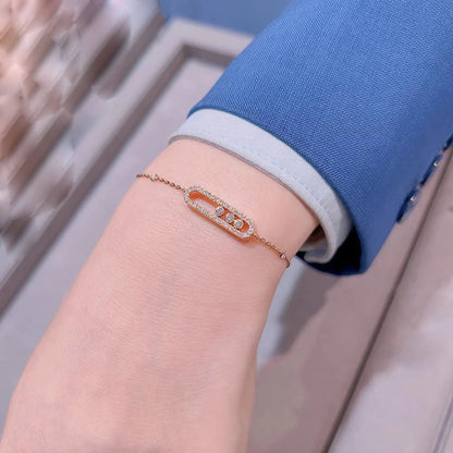 Bracelet MOVE Pierre Coulissante Argent 925 - Bijou Femme Élégant Cadeau Saint-Valentin