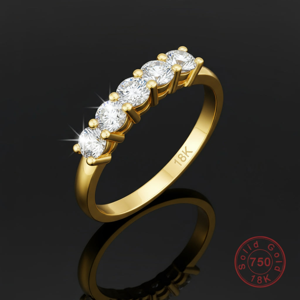 Bague Fiançailles Or 18K Moissanite Certifiée