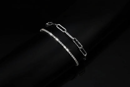 Lot de 6 Bracelets Femme Argent 925 Strass - Charme Ciel Étoilé Coréen Luxe