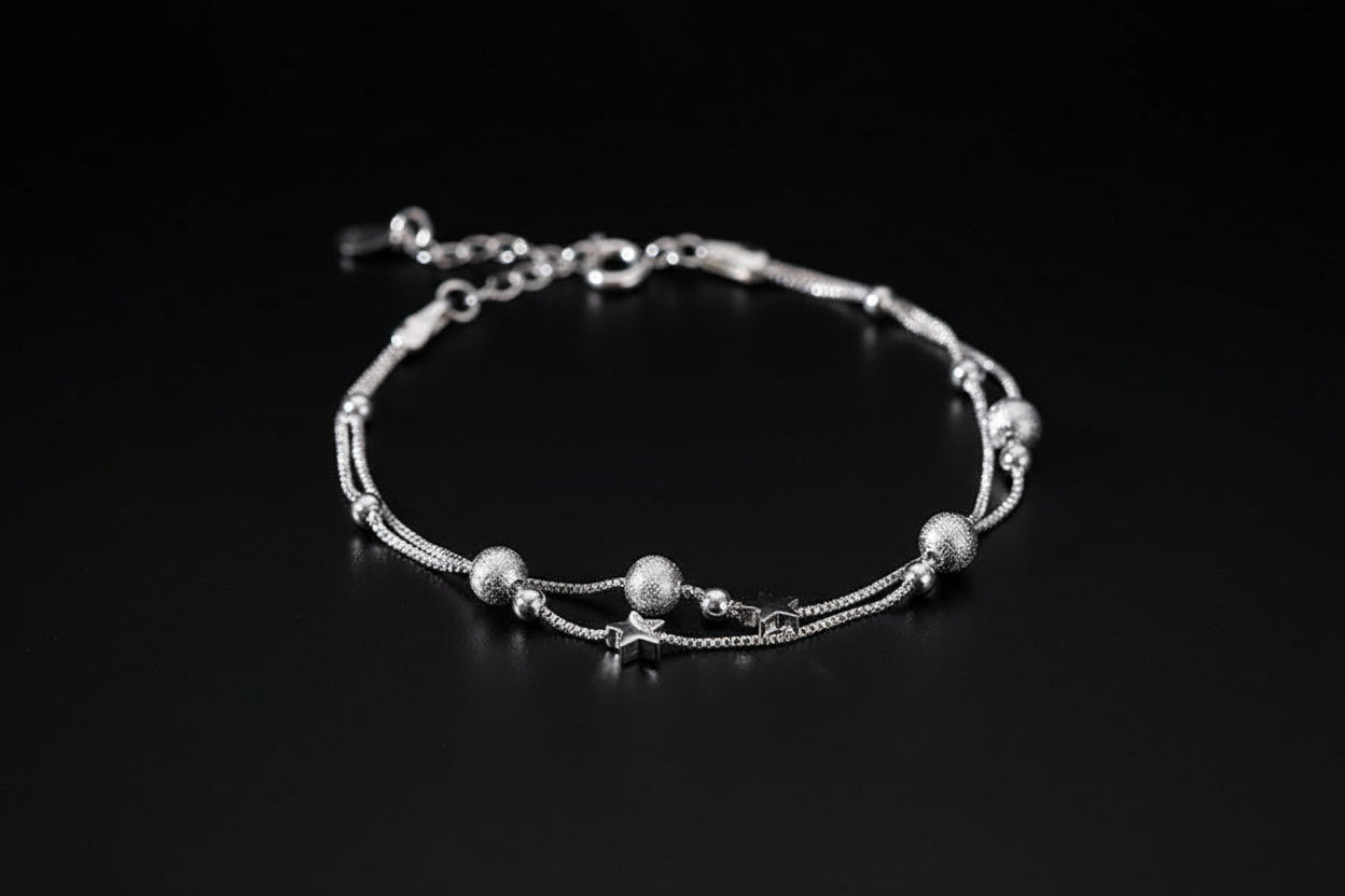 Lot de 6 Bracelets Femme Argent 925 Strass - Charme Ciel Étoilé Coréen Luxe