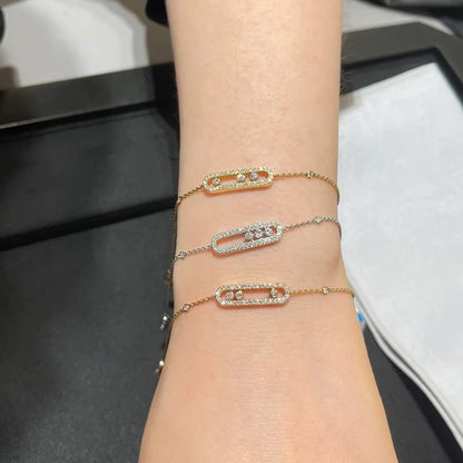 Bracelet MOVE Pierre Coulissante Argent 925 - Bijou Femme Élégant Cadeau Saint-Valentin