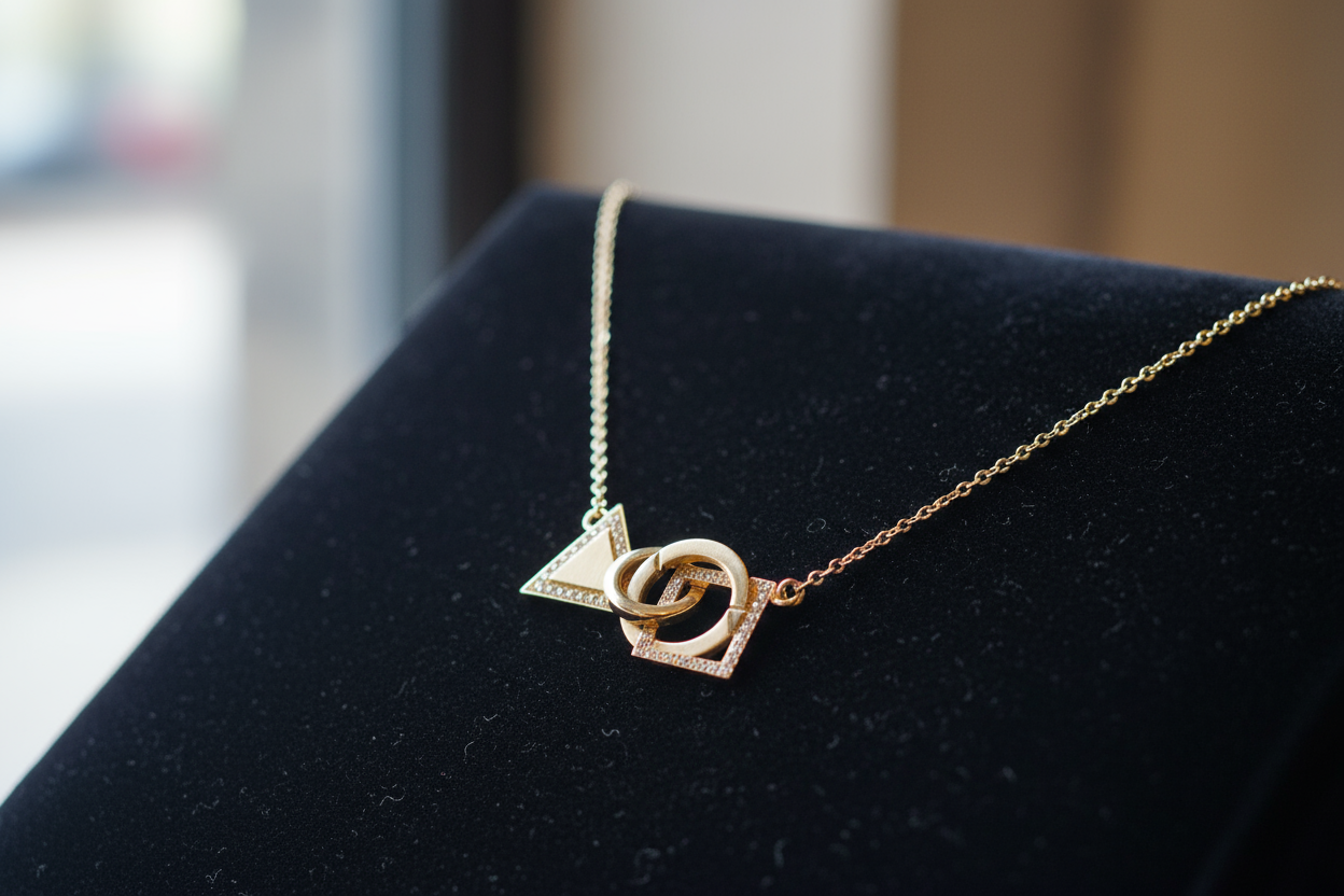 Collier or fin géométrique