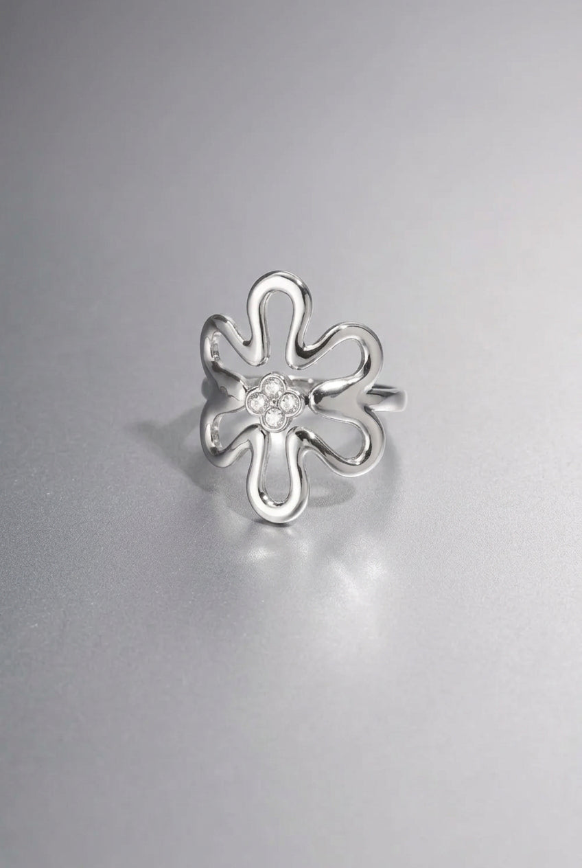 Stainless Steel Statement Rings Flower Casual Daily Simple Series Women's jewelry